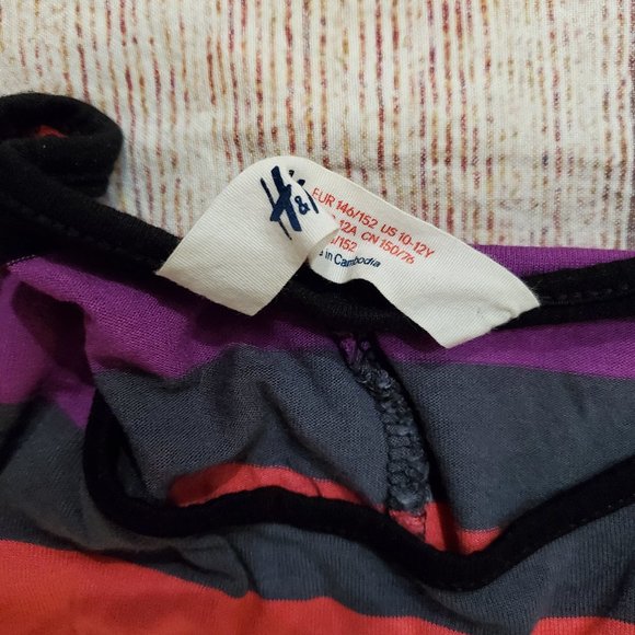 H&M striped stretch top sz 10-12 - Picture 4 of 4